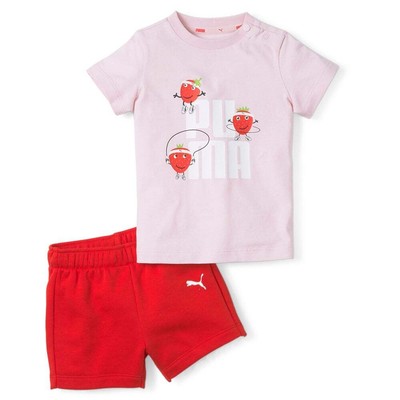 

Puma Fruitmates Футболка с короткими рукавами и шортами с круглым вырезом и шортами для новорожденных девочек, размер 12, Розовый, Puma Fruitmates Crew Neck Short Sleeve TShirt - Shorts Set Infant