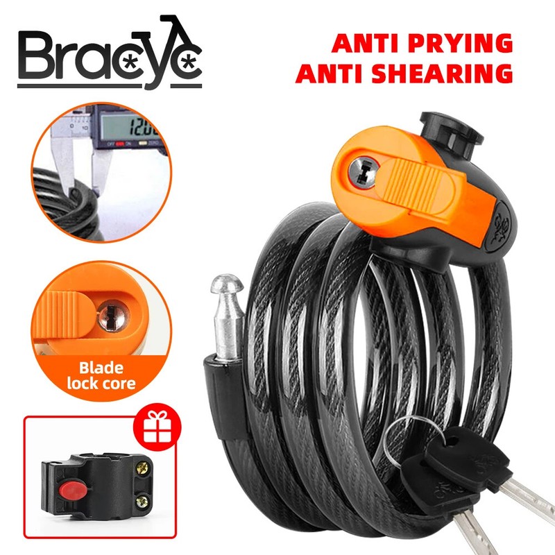Anti-cutting Stainless Steel bike lock heavy duty anti-theft