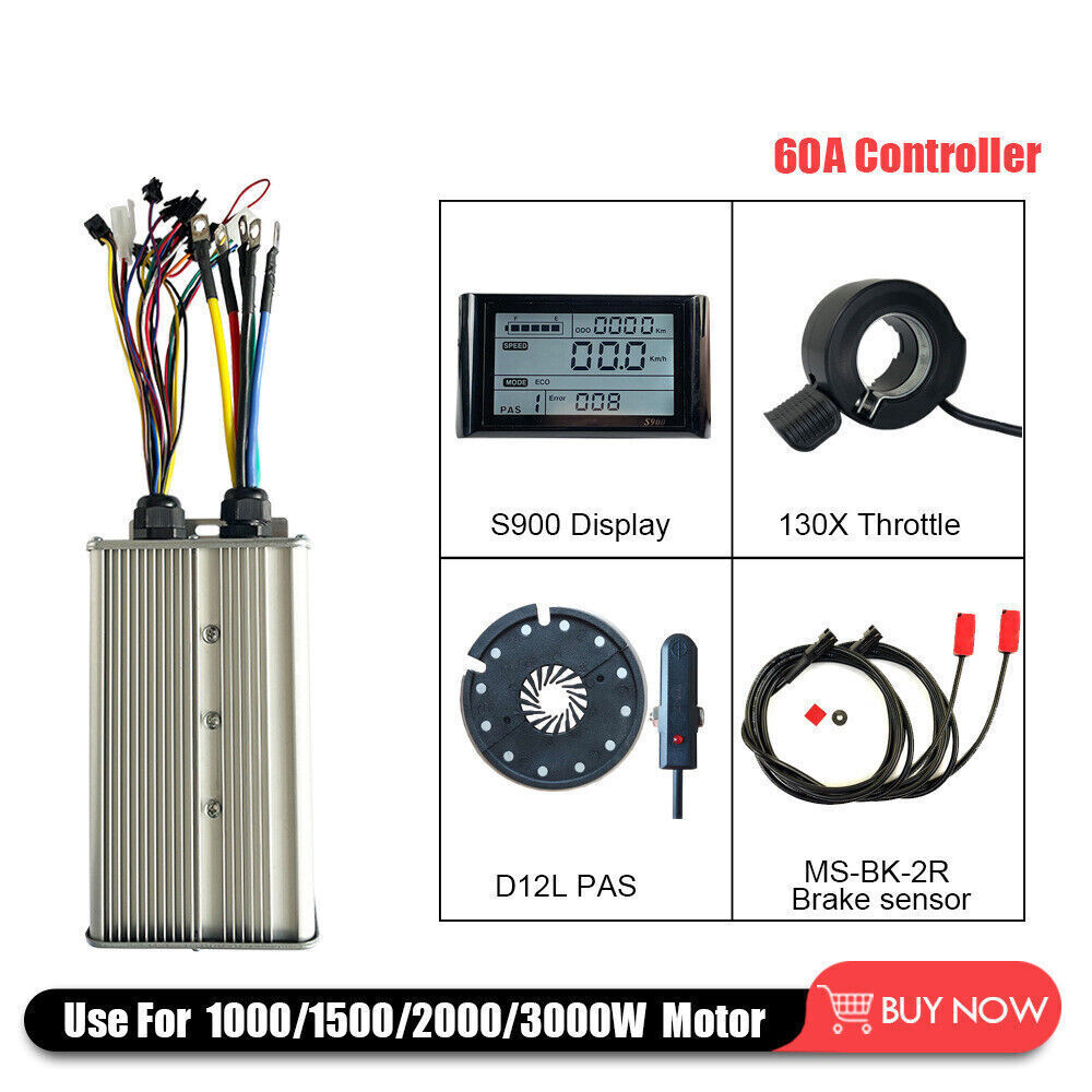 eBike 48V-72V 18 Tubes Sine Wave Controller for Electric Bike Motor Dual SDE