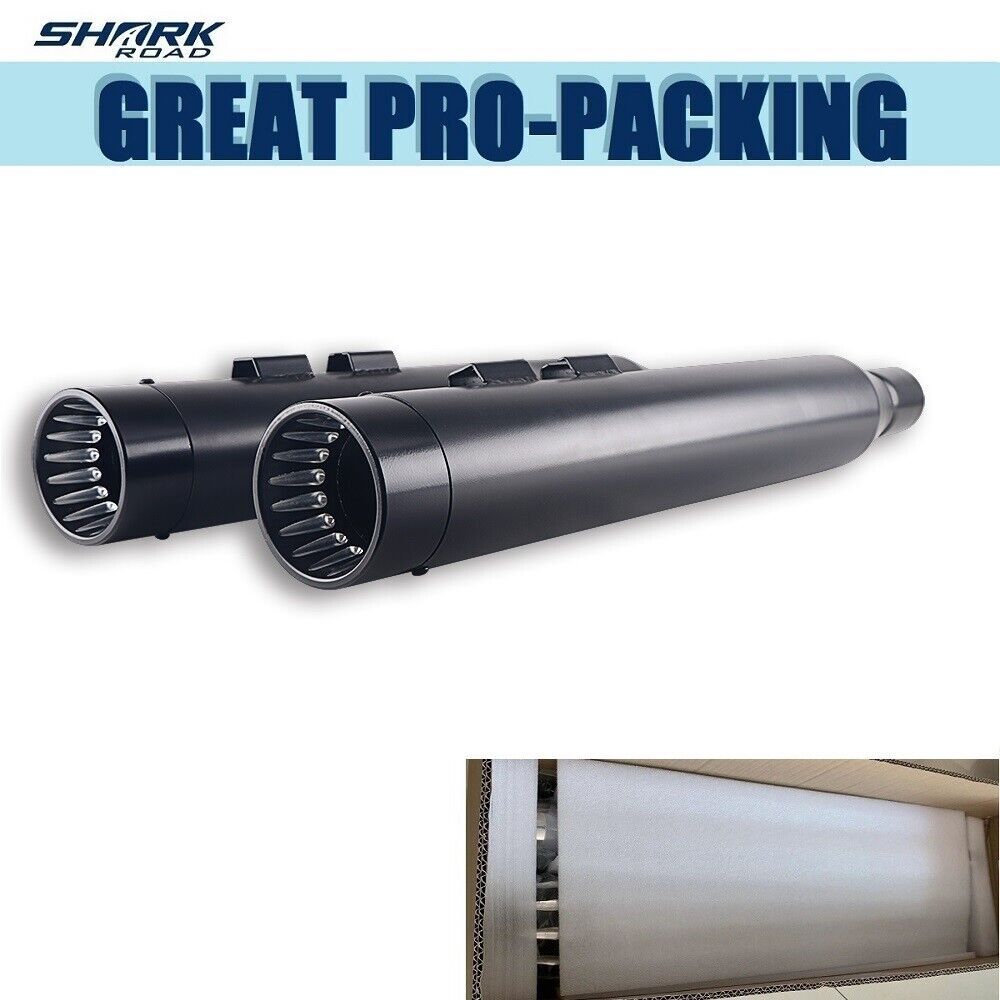 SHARKROAD 4.5" Slip On Mufflers For Harley Touring 95-16 Exhaust, Upgrading Loud