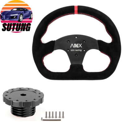 Suede Leather Steering Wheel + Hub Adapter For Thrustmaster T500/T300 /TS-PC/TX
