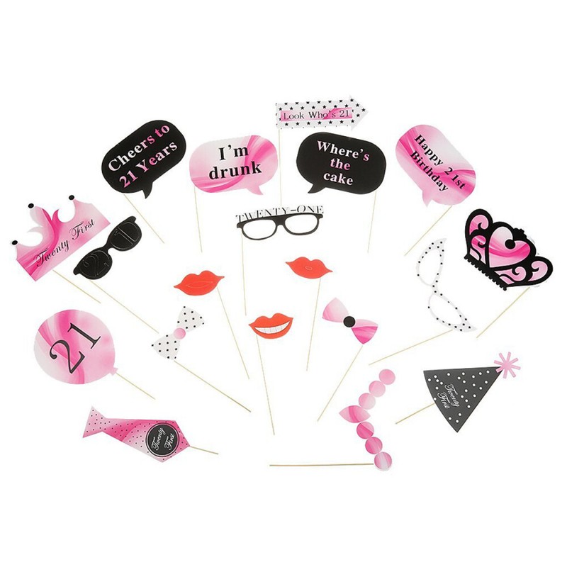  Lunettes De FÃªTe De 21e Anniversaire, 19 PiÃ¨Ces, Accessoires De Cabine Photo,