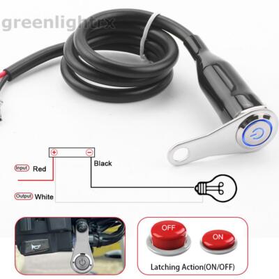 Motorcycle Handlebar On/Off Switch Button Headlight Driving Fog Spot Light Blue