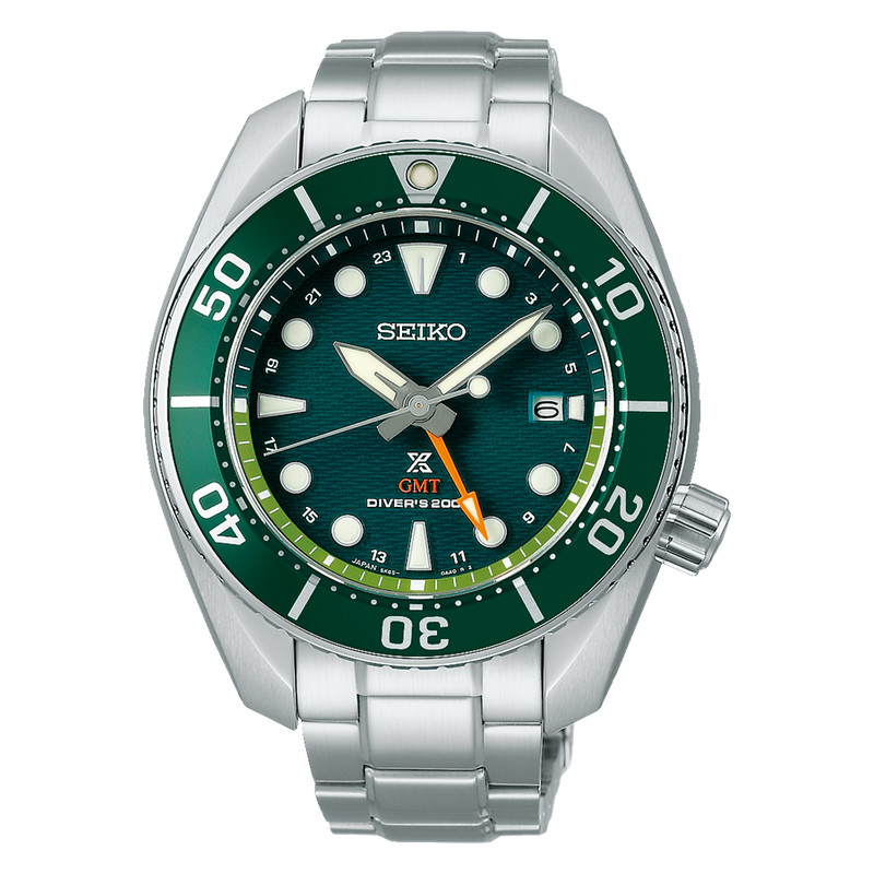 Seiko Men Prospex GMT Solar sumo Green Dial Diver Watch SFK003