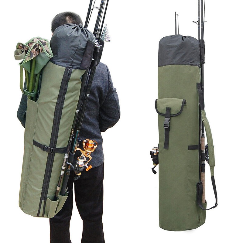 Fishing Rod Case Portable Fishing Pole Storage Bag Reel Tackle 5 Poles Carrier