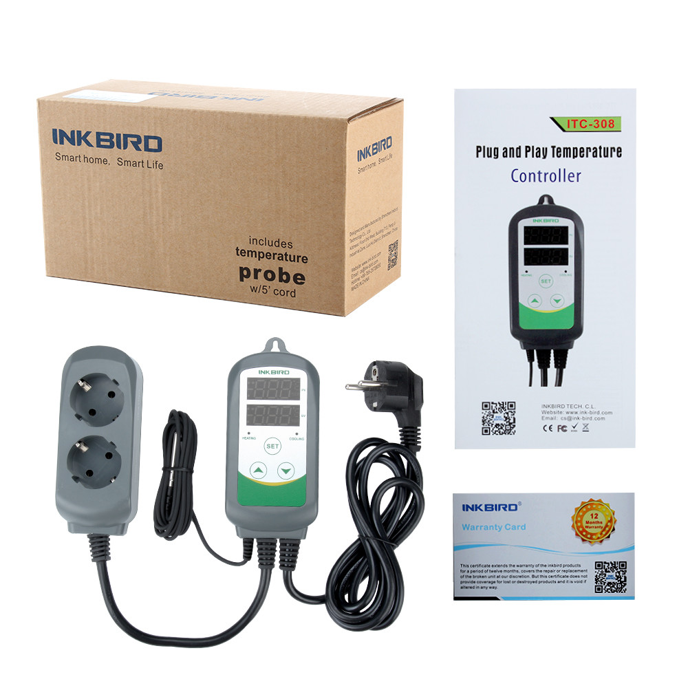 Inkbird Temperature Controller 308 Digital Programmable Thermostat EU