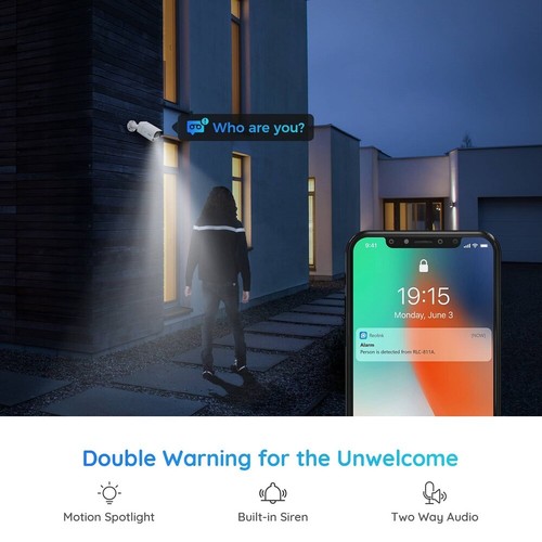 Reolink 4K POE IP Security Camera 5X Optical Zoom Person Vehicle Alerts RLC-811A