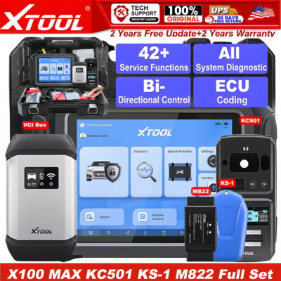 XTOOL X100MAX KC501 M822 KS-1 Full Set Auto Car Programming Diagnostic Scan Tool