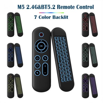 M5 2.4G BT5.2 TV BOX Remote Control Backlit Wireless Air Mouse Keyboard Android