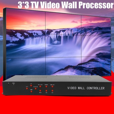 9 Channel HDMI Video Wall Processor TV 1080P Matrix Controller Splitter 3X3 3x2 