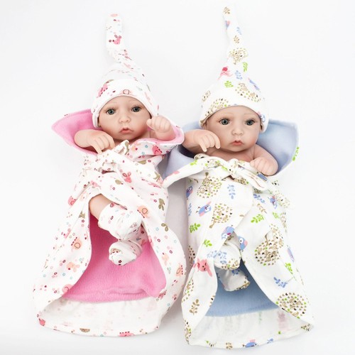 Lifelike Twins Baby Dolls Full Vinyl Silicone Real Life Doll Babies Girl Boy 10