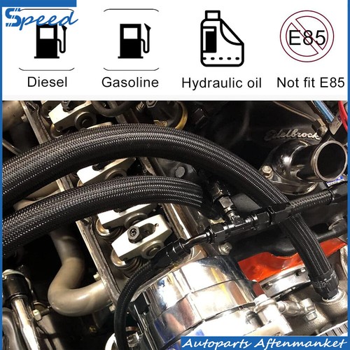 3/8 6AN Fuel Line Hose Kits Steel Nylon Braided Oil Swivel Hose End Fitting 20FT