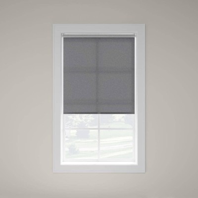iFit Solar Screen Roller Shade 27.5''W x 74''L Cordless UV Blocking Dark Gray
