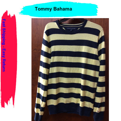 $69.99 Tommy Hilfiger Men's  Cotton  Striped  Crew Neck Sweater M