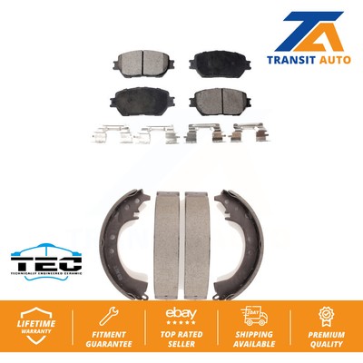 Front Rear Ceramic Brake Pads And Drum Shoes Kit For Toyota Camry