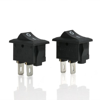 2x SPST On/Off Black Rocker Switch Rectangular DC 12V/5A 10A/125V AC Car/Boat