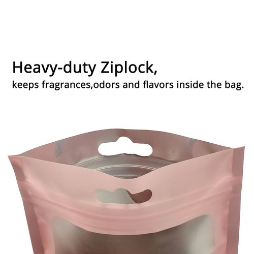 Multi-Size & Color Matte Foil Mylar Flat Zip Lock Bag For Storage Food w/ Window