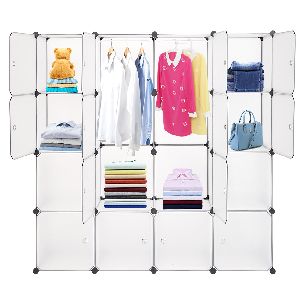 16 Cube Diy Modular Closet Cabinet Wardrobe Cubby Shelving Storage