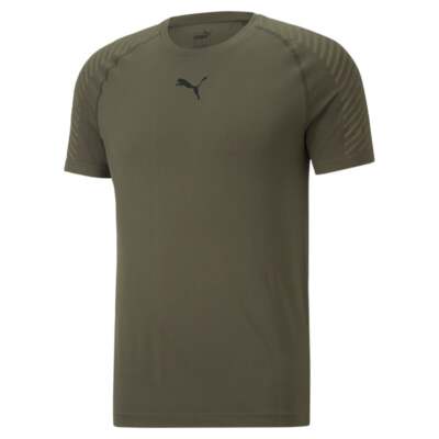 

Puma 52155670 Mens Train Formknit Бесшовный круглый вырез с коротким рукавом Athletic, Зеленый, Puma Train Formknit Seamless Crew Neck Short Sleeve Athletic