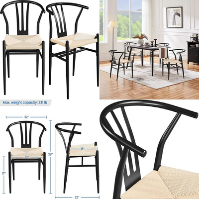 Black weave chair sale