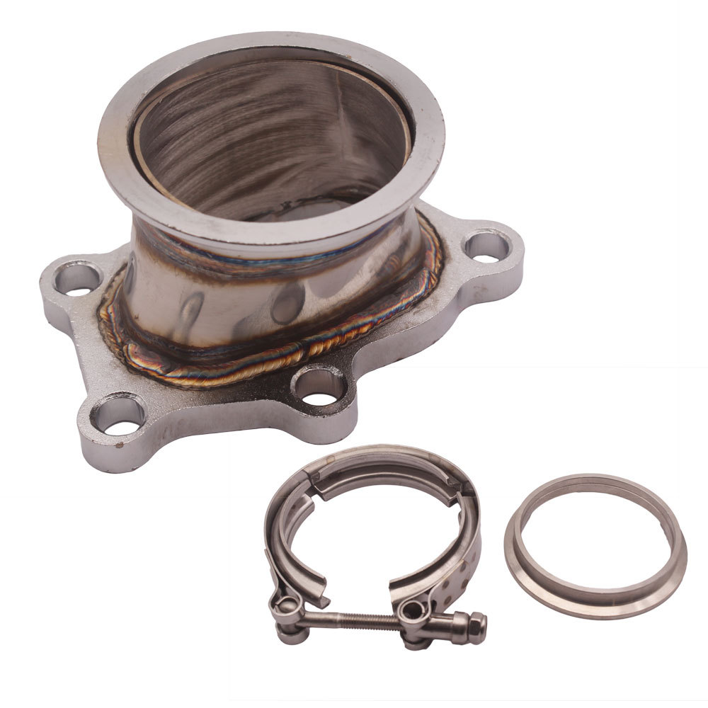 3" Steel 5 bolts Turbo Downpipe Vband Adapter Flange Clamp kit Fit