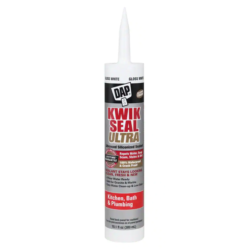 DAP Kwik Seal Ultra 10.1 oz. White Advanced Siliconized Kitchen and Bath Caulk