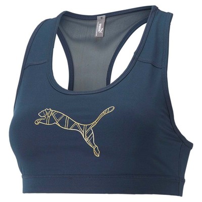 

Puma Mid Impact 4Keeps Graphic Sports Bra Womens Size  Casual 52030673, Синий