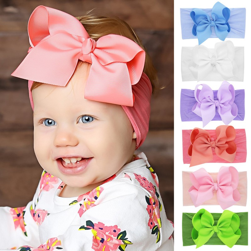 Headwrap Nylon Headband Girls Hair Band Bowknot Turban Newborn