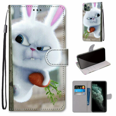 Rabbit Flip Wallet Phone Case For Huawei P30 P20 Nova 5T Y6 Y7 Honor 20 P Smart