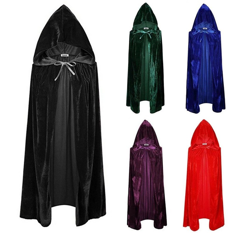Adult velvet hooded Halloween cloak