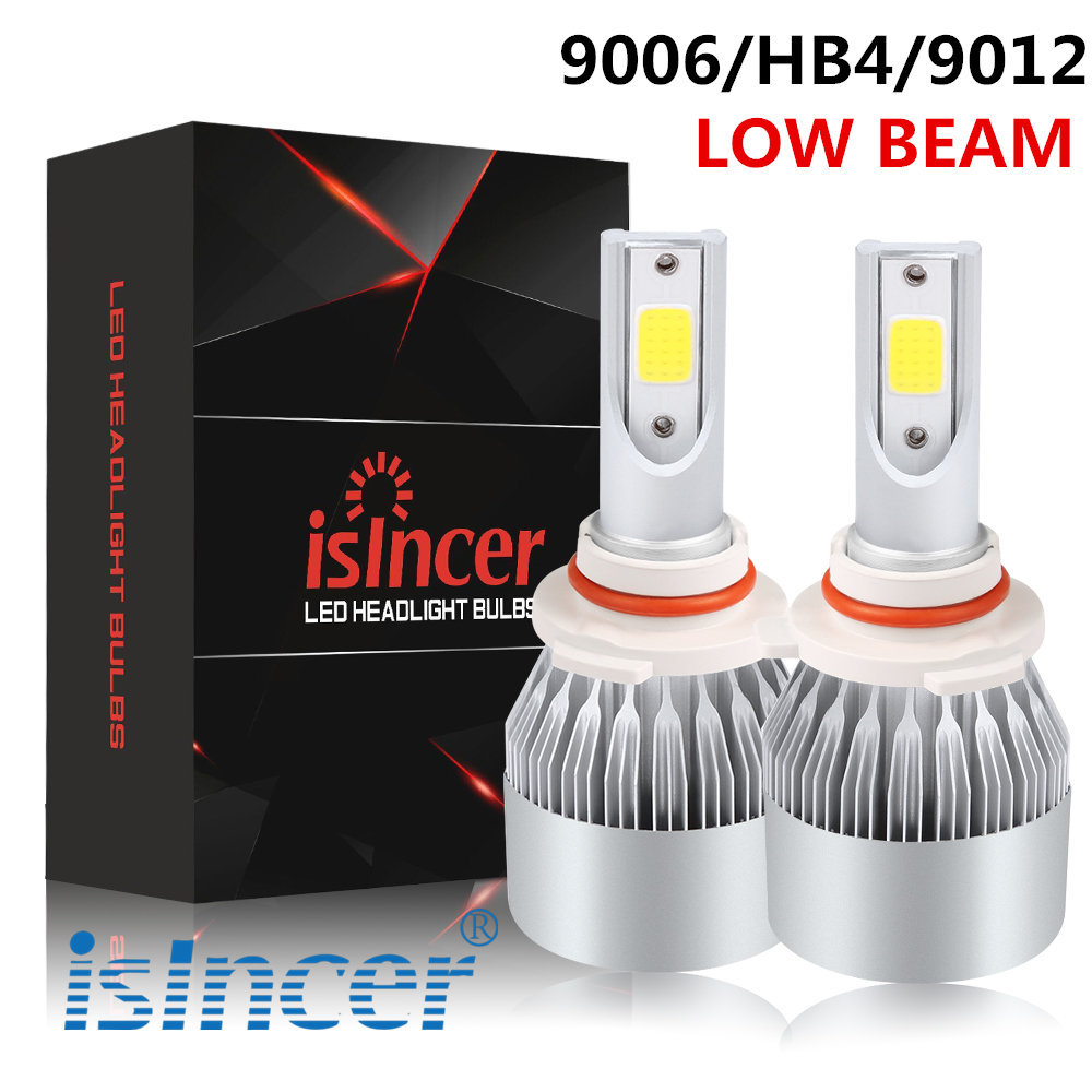 2X iSincer 9006 HB4 LED Headlight Bulb Kit Low Beam 6000K 60W 7600LM White Light