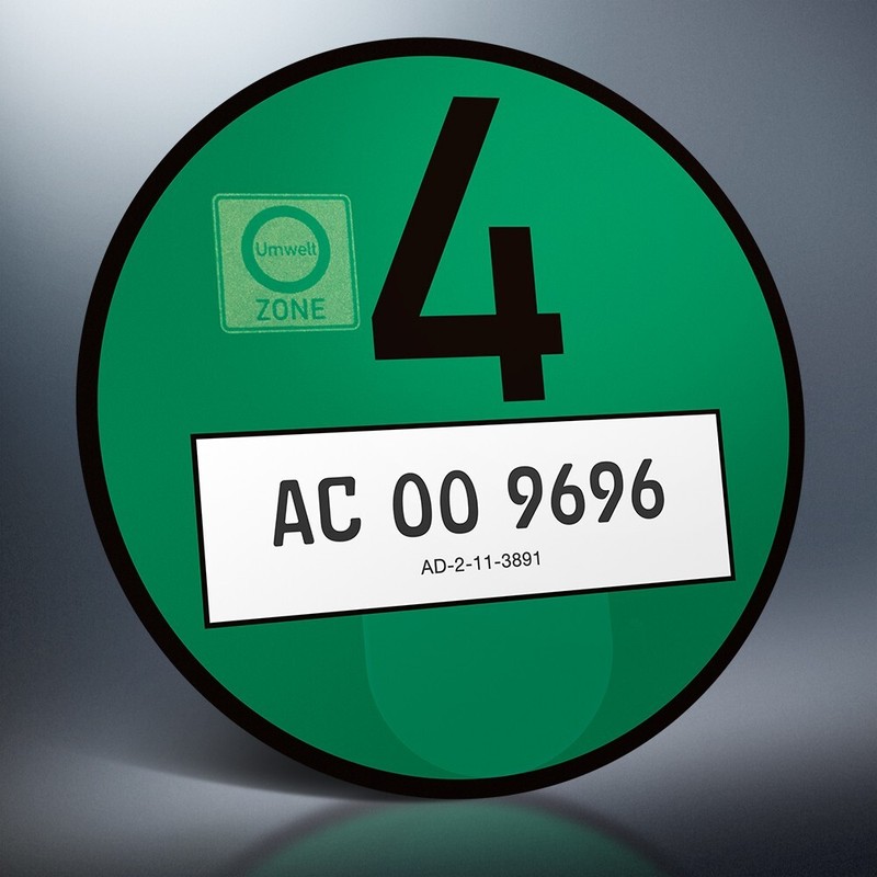 GrÃ¼Ne Feinstaubplakette | Offiziell & Amtlich | Umweltplakette | Fe-Schrift