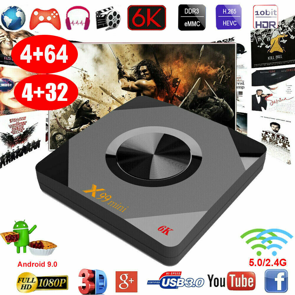 X99 Mini Smart Android 9.0 Tv Box 4gb Ram 64gb Quad Core 6k Dual-Band Wifi cir