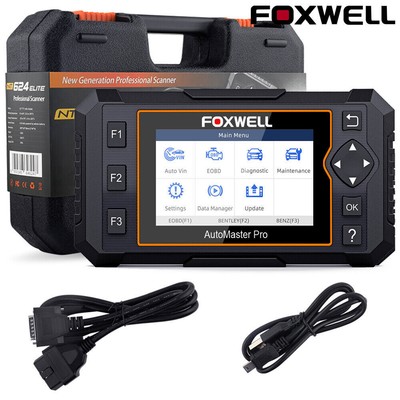 FOXWELL NT624 OBD2 Scanner EPB DPF TPMS Oil BAT Reset Car Code Reader All System