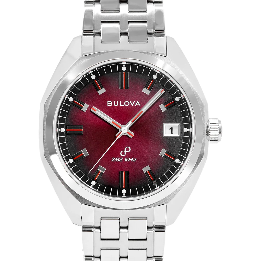 Pre-owned Bulova Jet Star Precisionist Sapphire Crystal Crimson Dial 262khz 96b401