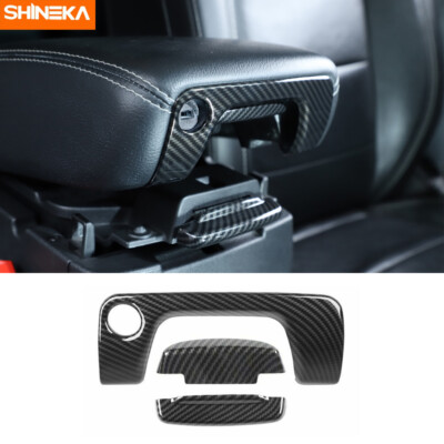 Carbon Fiber Armrest Storage Box Switch Trim Cover For Jeep Wrangler JL JT 2018+