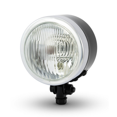 4 1/2'' Black & Chrome Headlight 12V 55W for Honda CB Custom Project Cafe Racer