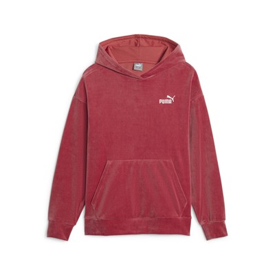 Женская красная повседневная верхняя одежда с капюшоном из велюра Puma Essentials 67599121