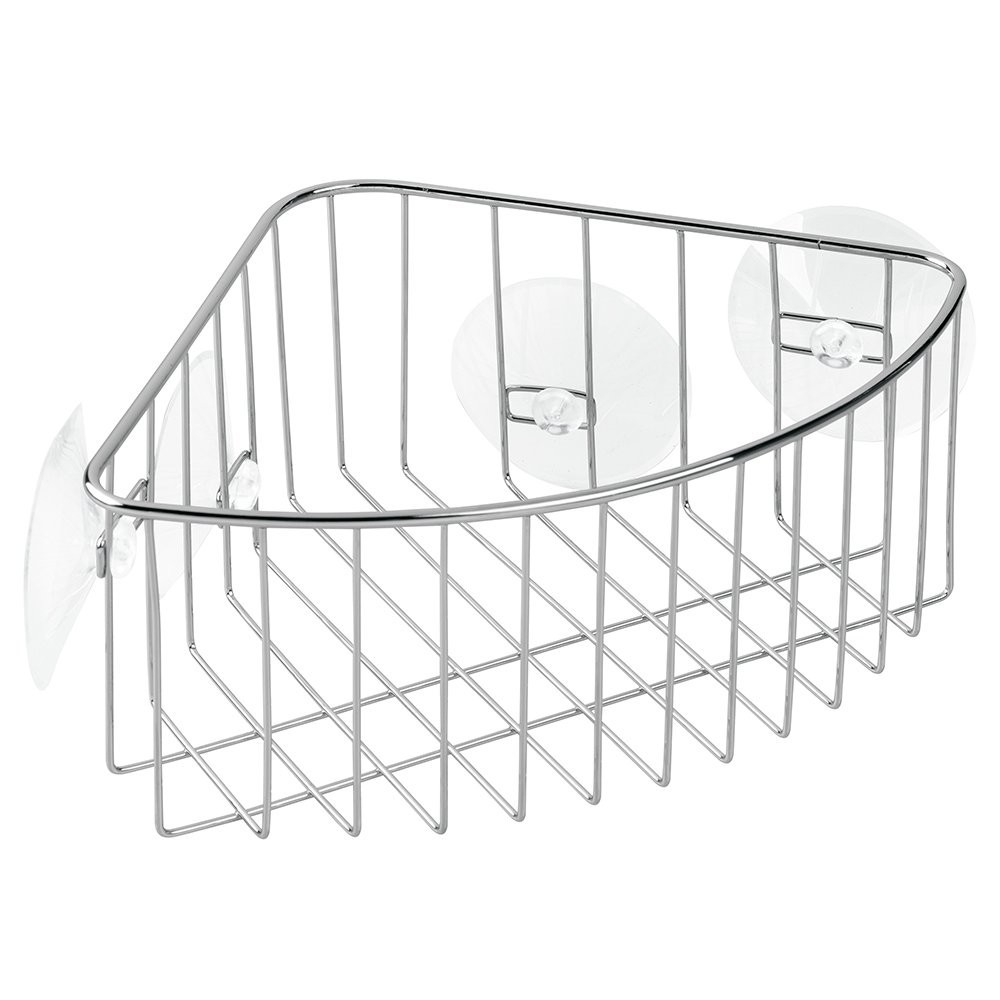 UPC 081492000624 product image for Interdesign Suction Corner Basket, Chrome | upcitemdb.com