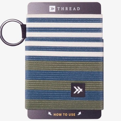 Thread Wallets, Logan Elastic Minimal Wallet, Green & Blue