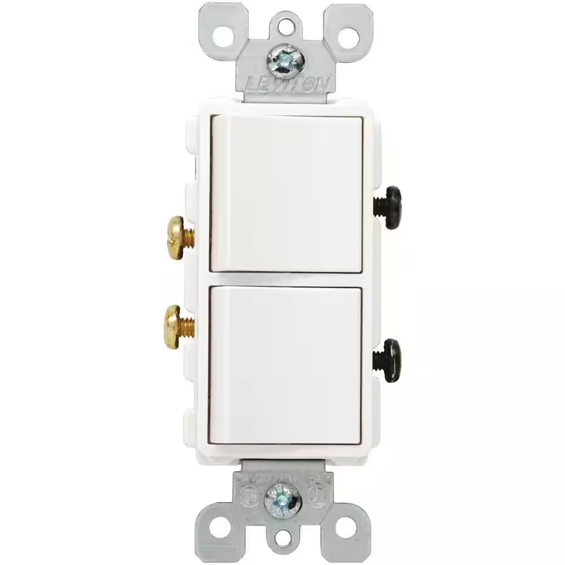 Leviton Decora Double Rocker Switch Single Pole Dual Light Control Wall Switch