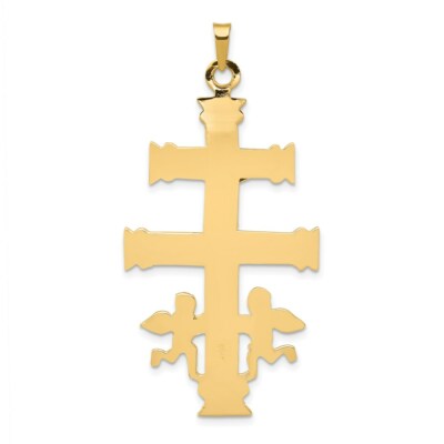 Pre-owned Skyjewelers Real 14kt Two-tone Cara Vaca Crucifix Pendant