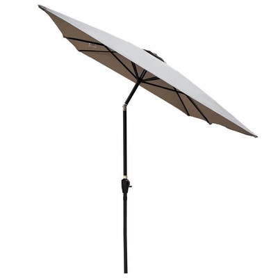 Cesicia Beach Market Umbrella 92.40''x72''x108'' w/Crank+Push Button Tilt Gray