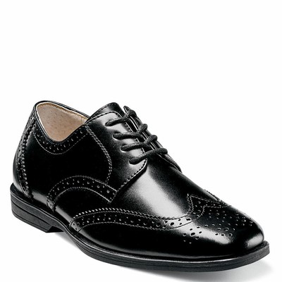 Florsheim Reveal Wingtip Jr для мальчиков и девочек Oxford 5 M US Big Kid - черный