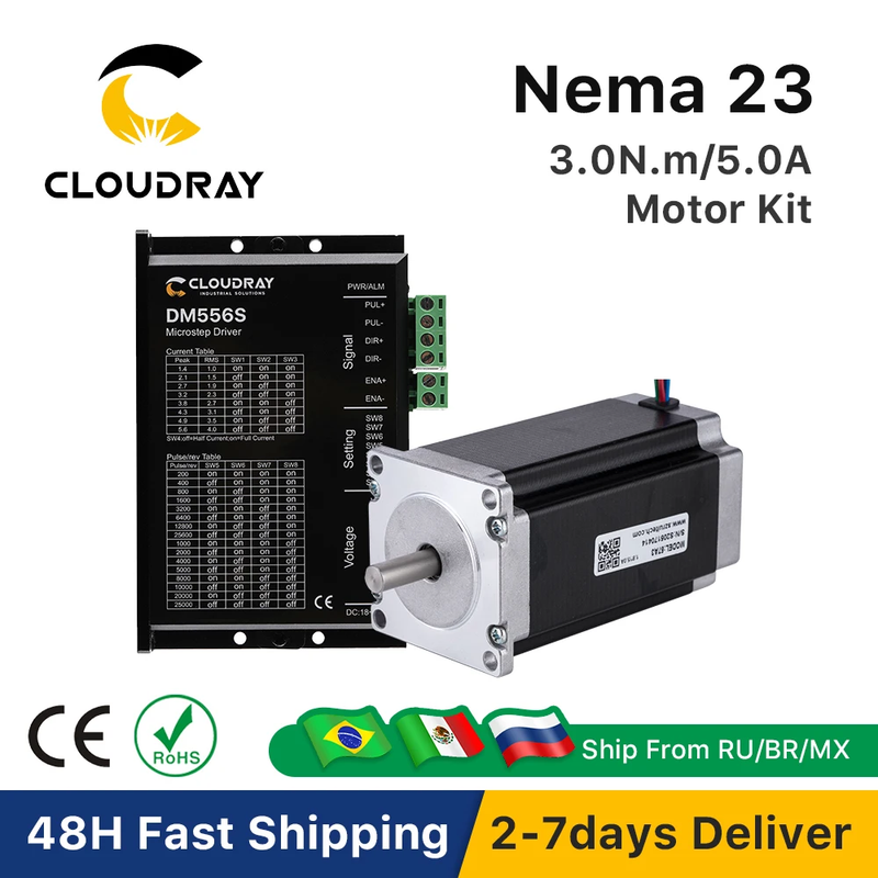 Nema 23 Open Loop Stepper Motor Kit 2 Phase 3N.m 5.0A 23CS30C-500+DM556S for 3D