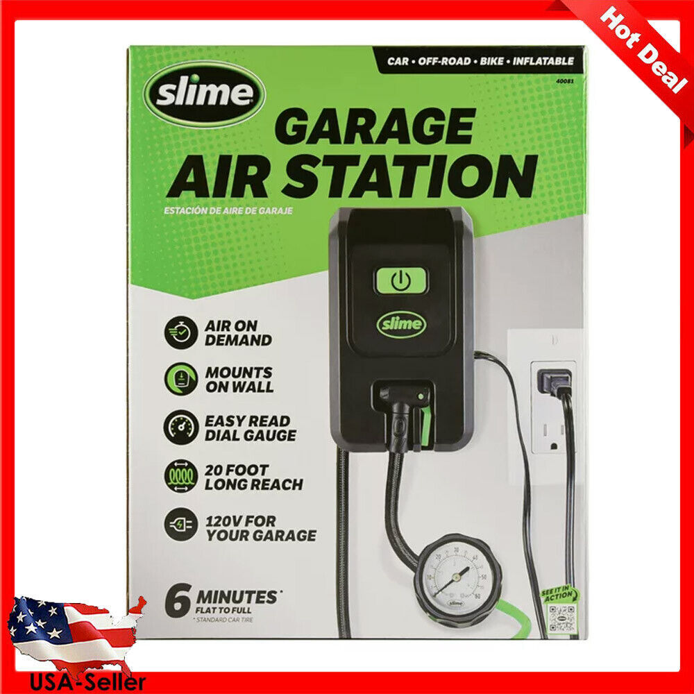 Corded Electric Garage Air Pump Inflation Station Cars Truck