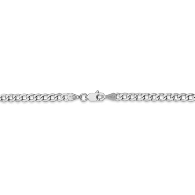 Pre-owned Superdealsforeverything Real 14kt White Gold 3.35mm Semi-solid Curb Link Chain Chain Bracelet; 7 Inch