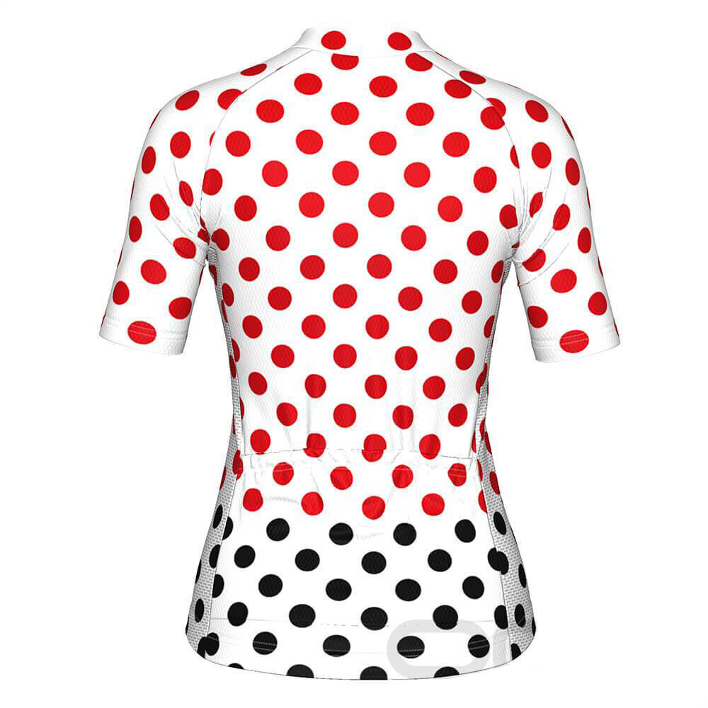 women's polka dot cycling jersey
