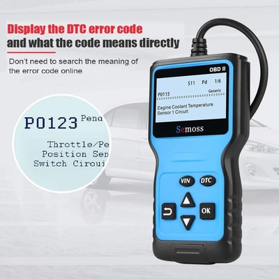 Semoss OBD2 Scanner Tester with Live Data,Wired Fault Code Reader Car Engine Sy