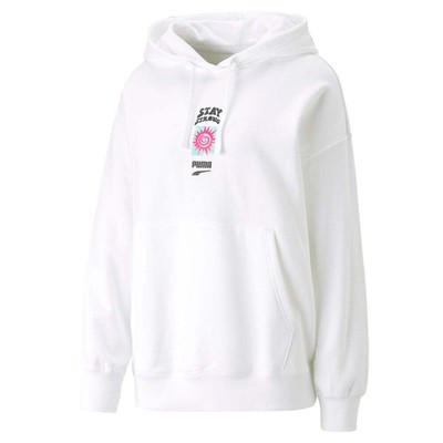 

Puma Downtown Oversized Graphic Pullover Hoodie Womens Size  Повседневная верхняя одежда, Белый